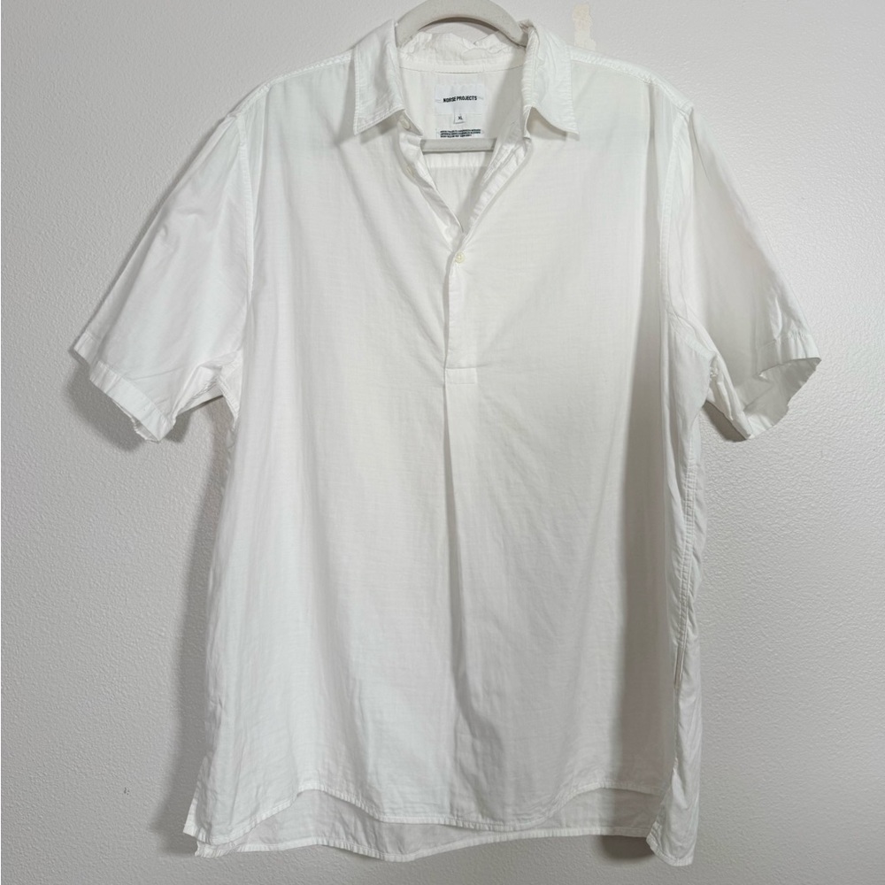 Norse Projects Men's White Short-Sleeve Polo Shirt